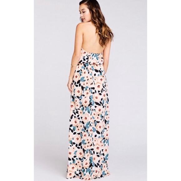 Show Me Your Mumu Heather Floral Halter Maxi Dress Small Steel Magnolia Wedding - Picture 14 of 14